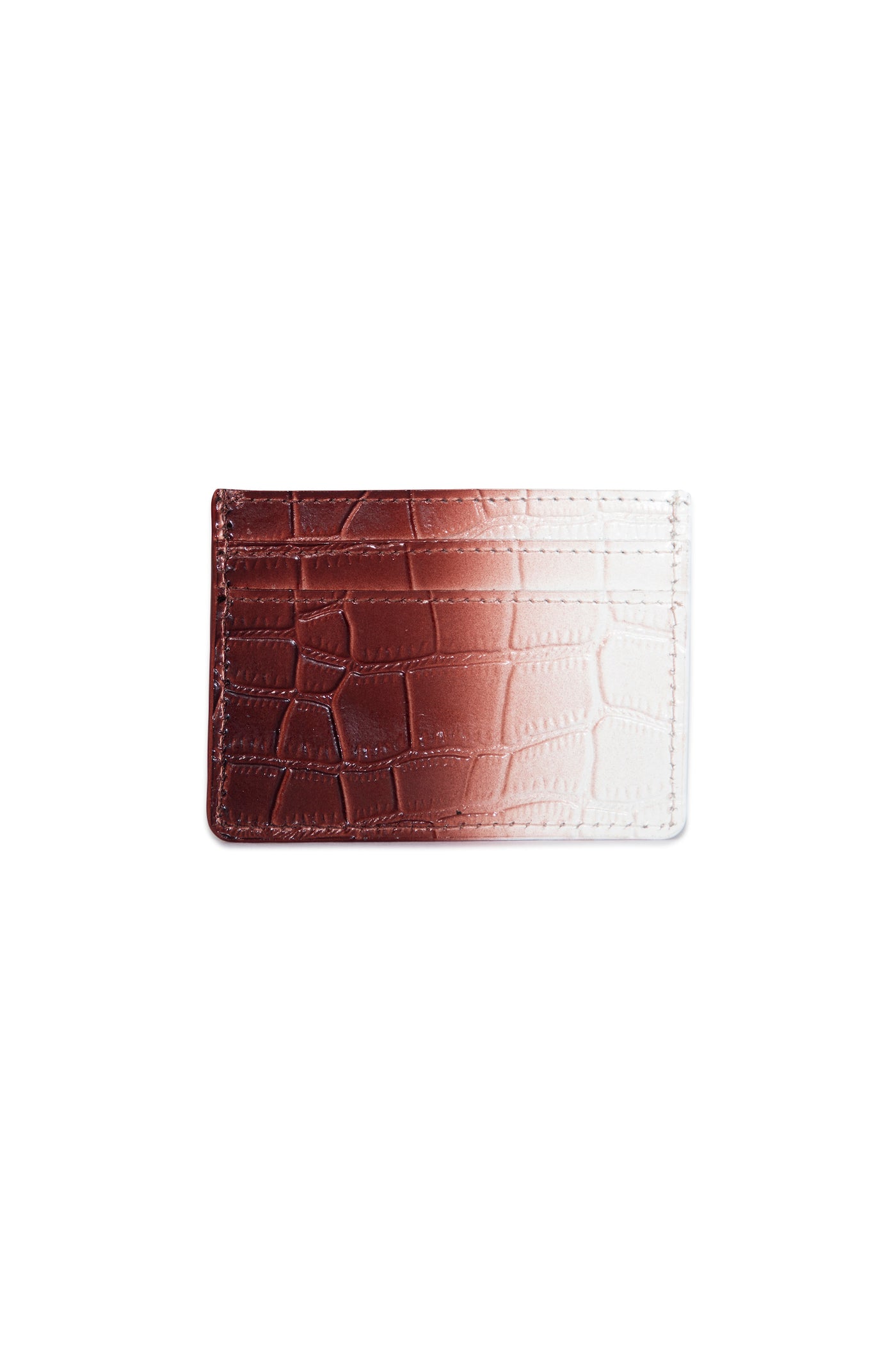 Ombre Burgundy Leather Card Holder Wallet