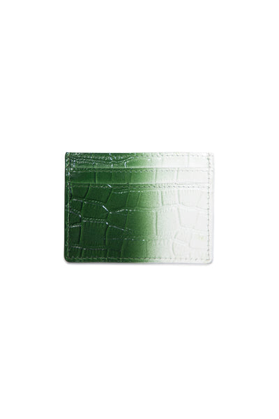 Ombre Green Leather Card Holder Wallet
