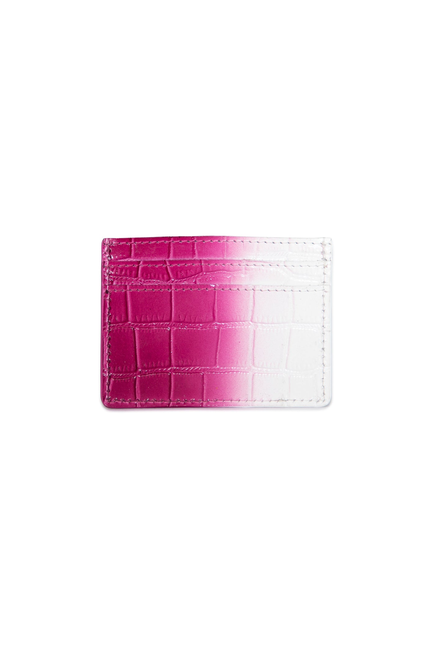 Ombre Pink Leather Card Holder Wallet