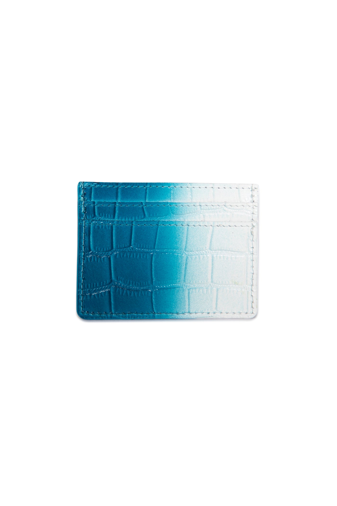 Ombre Blue Leather Card Holder Wallet