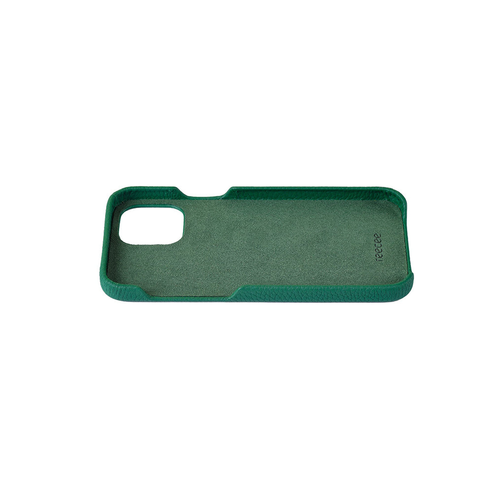 Green Pebble Leather iPhone 13 Pro Leather Case