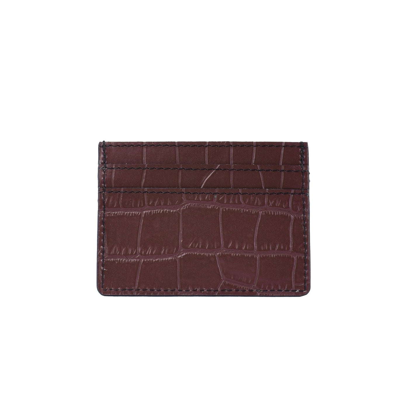 Burgundy Leather Card Holder Wallet