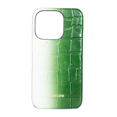Ombre Green iphone 14 Leather Case
