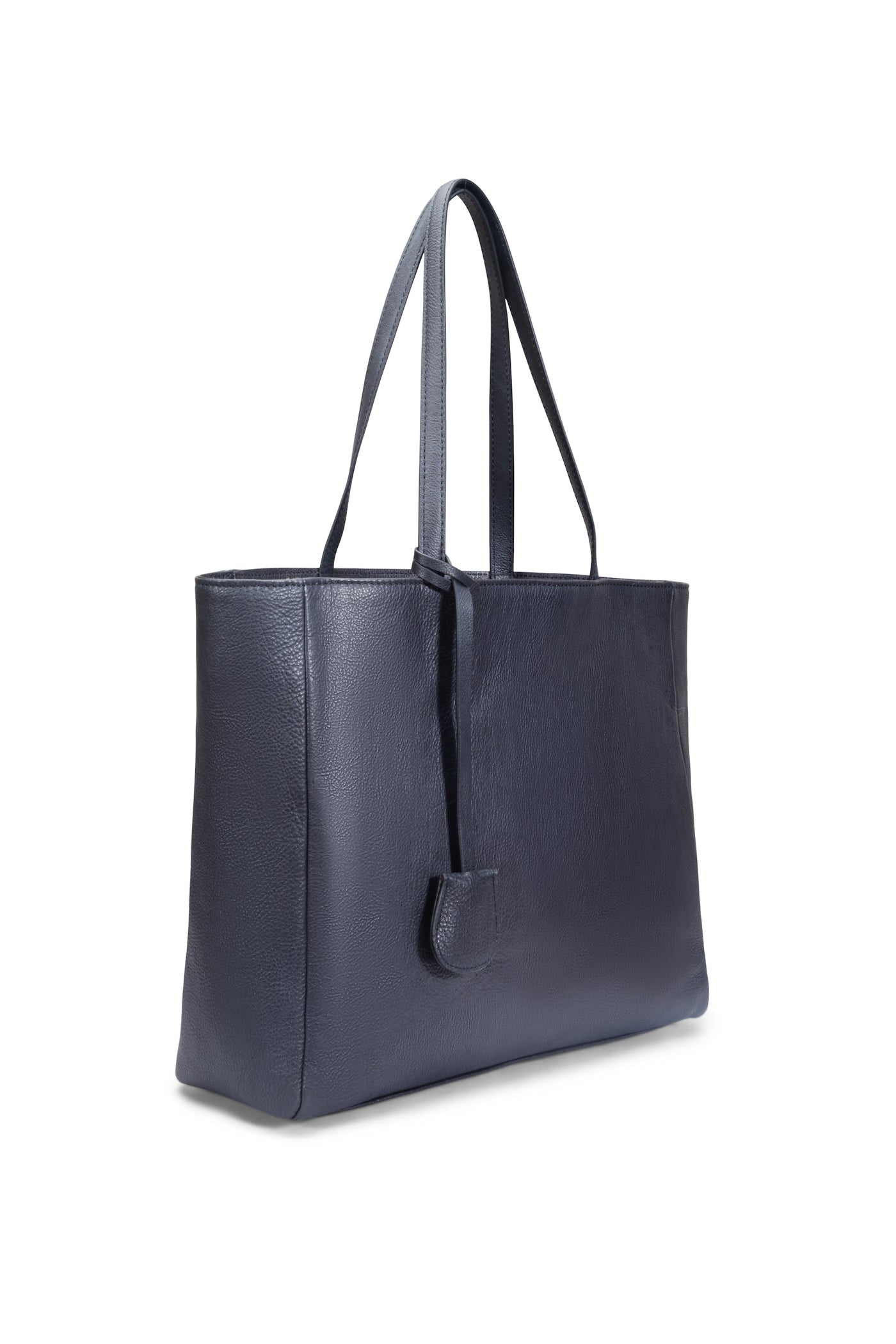 CLASSIC BLACK LEATHER TOTE BAG