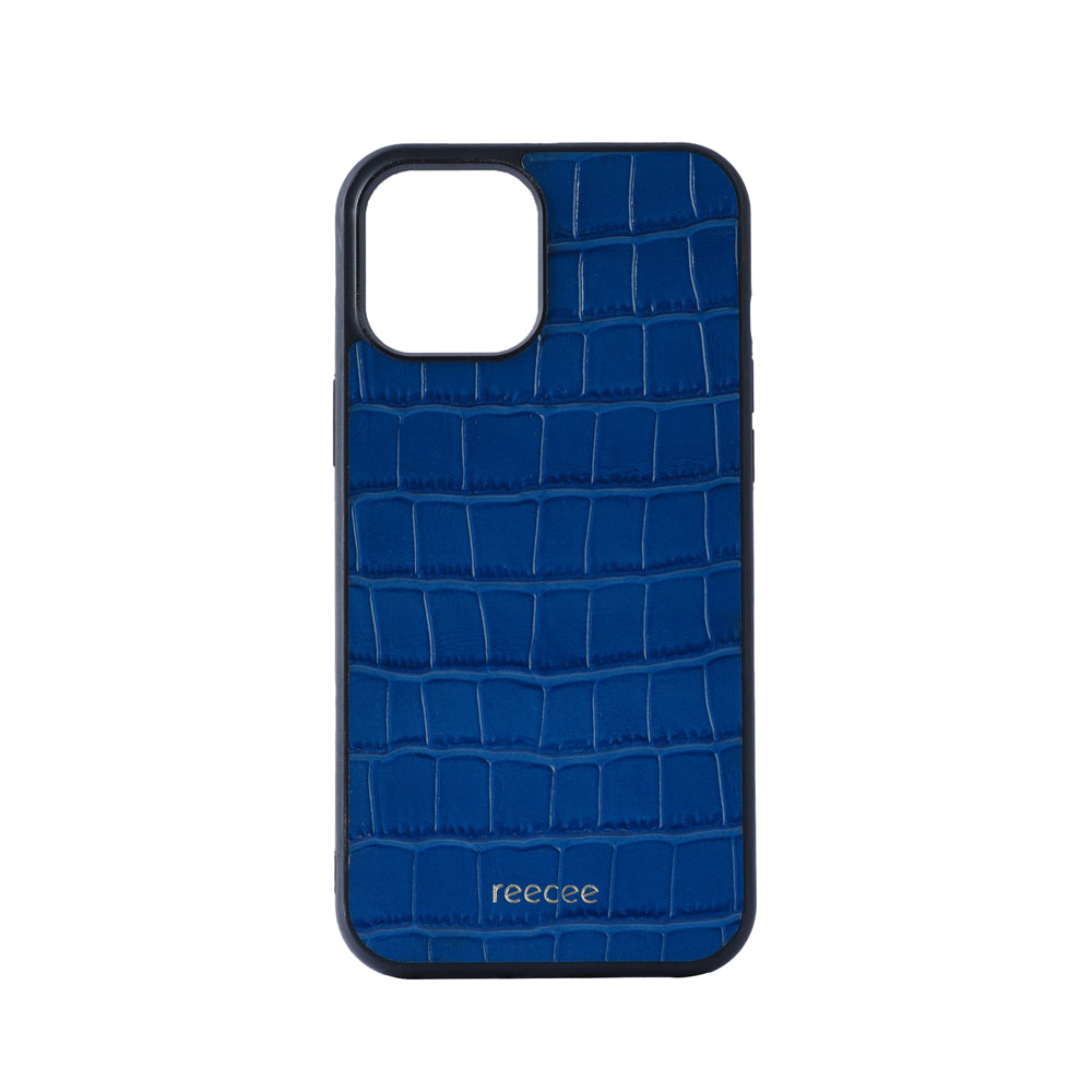Azure Blue Leather iPhone 12/ 12 Pro Case
